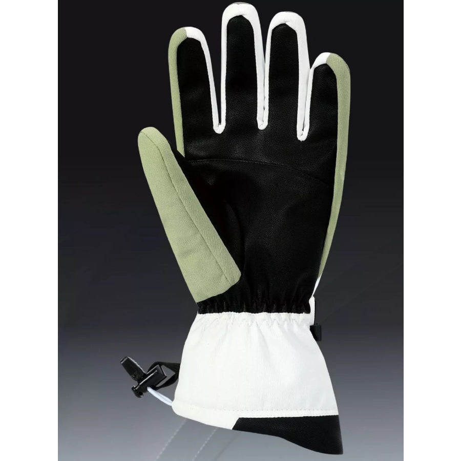 Waterproof Ski Gloves Matcha Green / One Size Apparel and Accessories