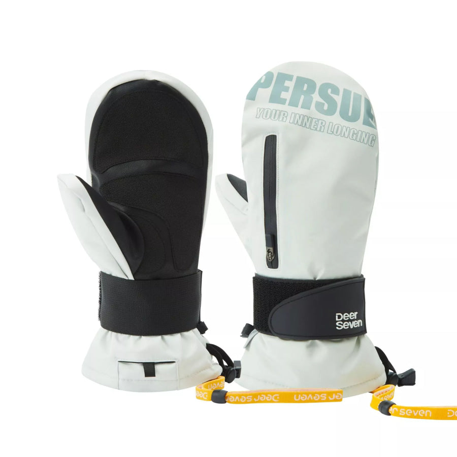 Waterproof Ski Mittens Light Gray / One Size Apparel and Accessories