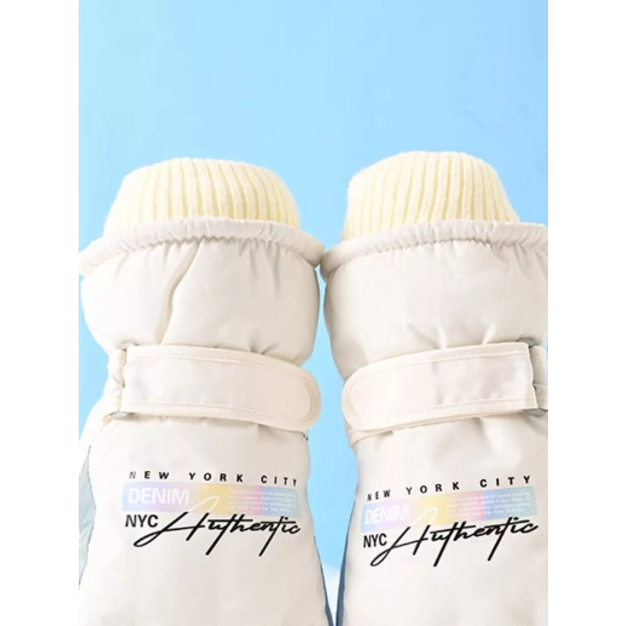 Waterproof Winter Gloves Cream / One size Apparel and Accessories