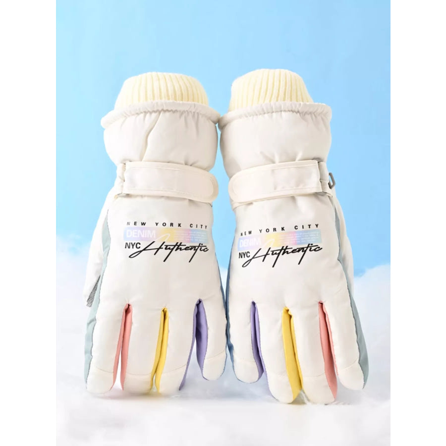 Waterproof Winter Gloves Cream / One size Apparel and Accessories