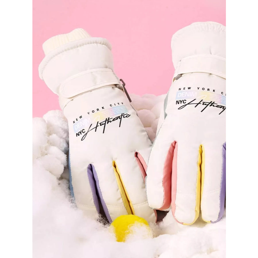 Waterproof Winter Gloves Cream / One size Apparel and Accessories