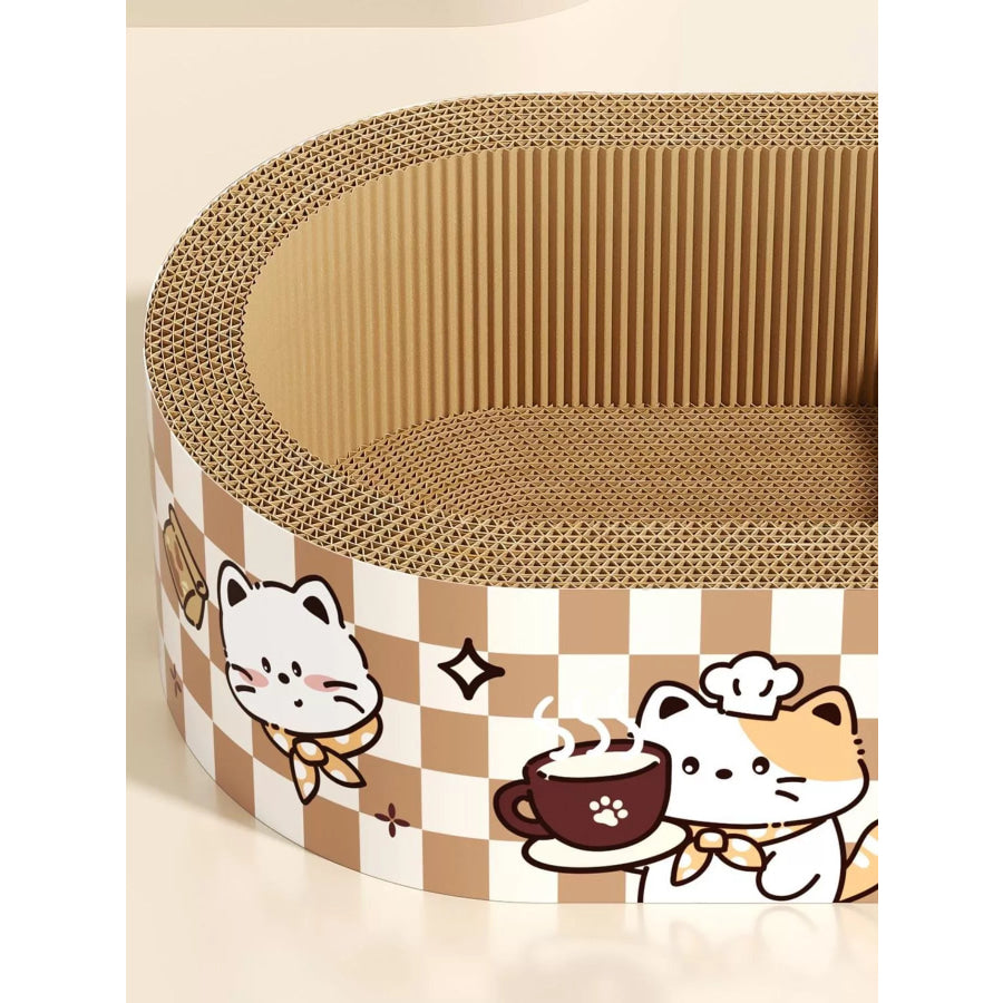 Wear-Resistant Cat Scratching Lounge Bed with Cartoon Design Apparel and Accessories
