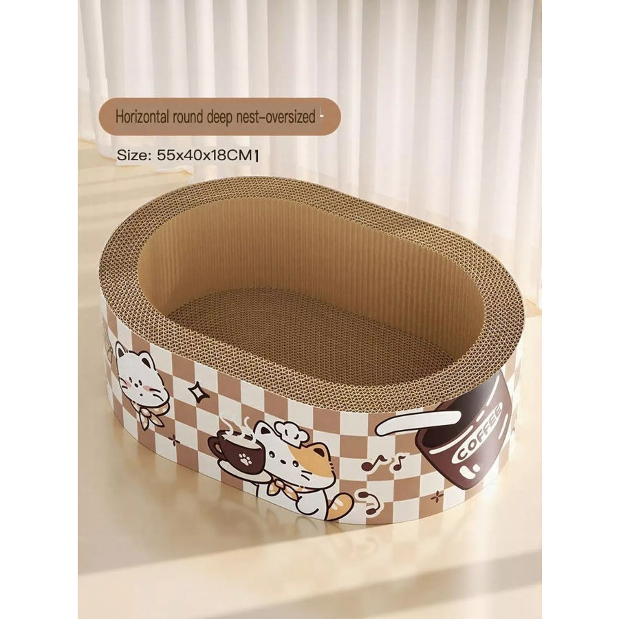 Wear-Resistant Cat Scratching Lounge Bed with Cartoon Design Apparel and Accessories