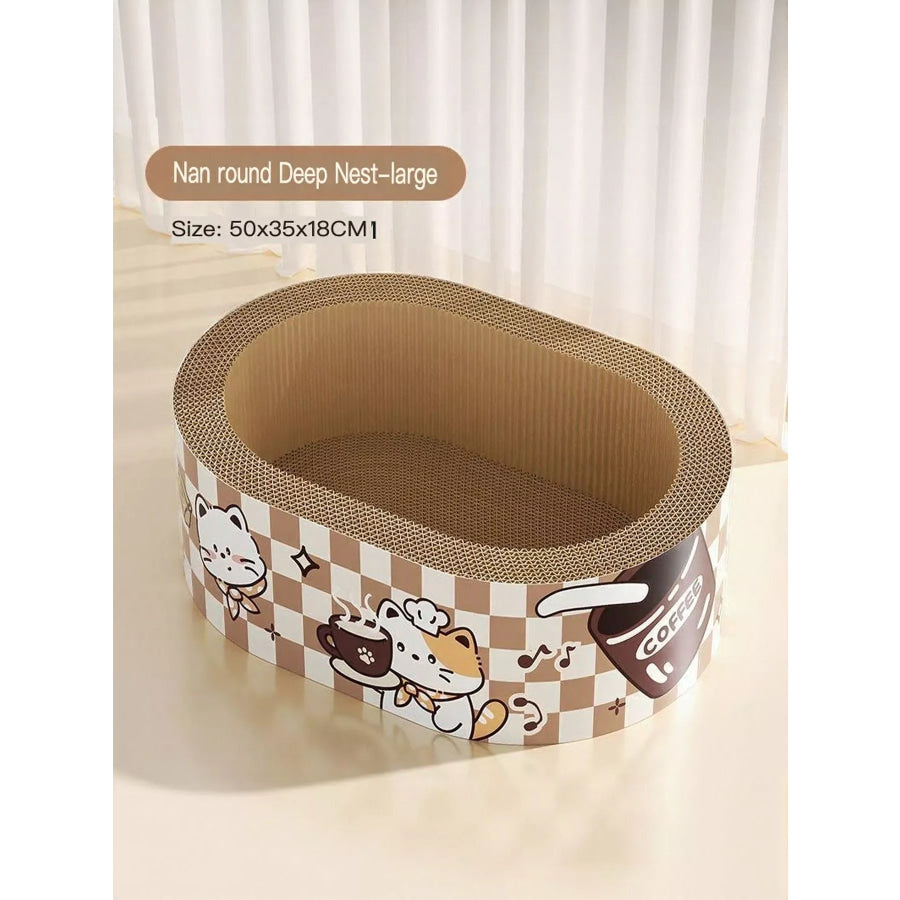Wear-Resistant Cat Scratching Lounge Bed with Cartoon Design Apparel and Accessories