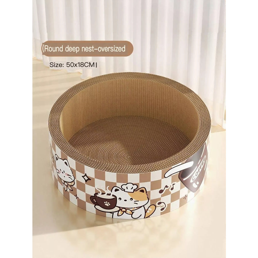 Wear-Resistant Cat Scratching Lounge Bed with Cartoon Design Apparel and Accessories