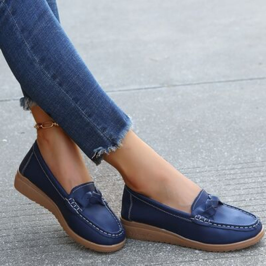 Weave Wedge Heeled Loafers Clothing