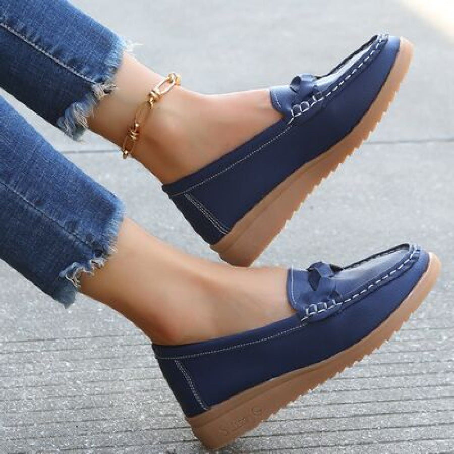 Weave Wedge Heeled Loafers Clothing