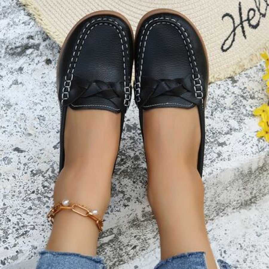 Weave Wedge Heeled Loafers Clothing