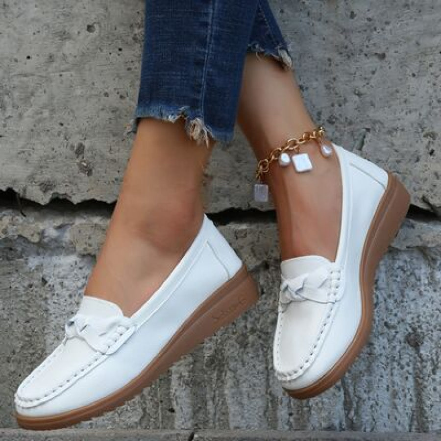 Weave Wedge Heeled Loafers Clothing