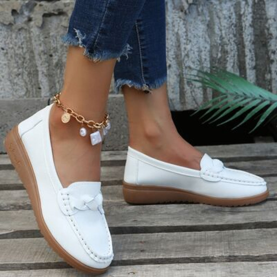 Weave Wedge Heeled Loafers Clothing