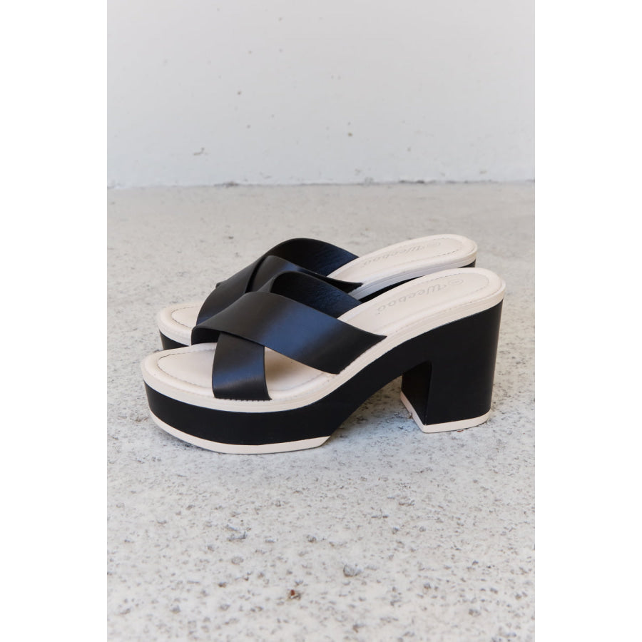 Weeboo Cherish The Moments Contrast Platform Sandals in Black footwear