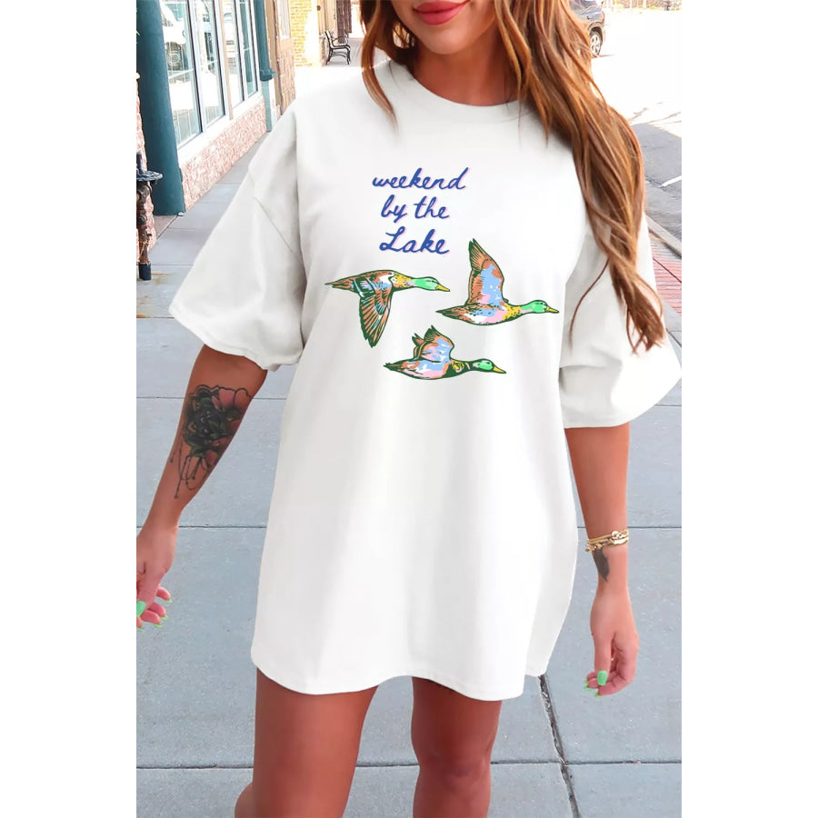 Weekend by the Lake Graphic Oversized T-Shirt Apparel and Accessories