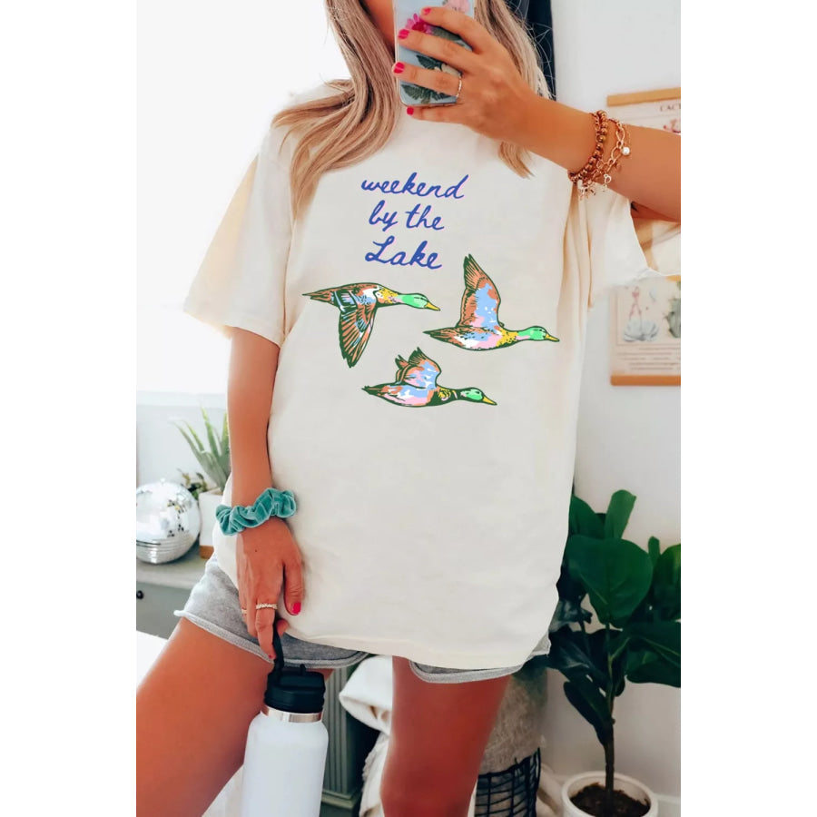 Weekend by the Lake Graphic Oversized T-Shirt Apparel and Accessories