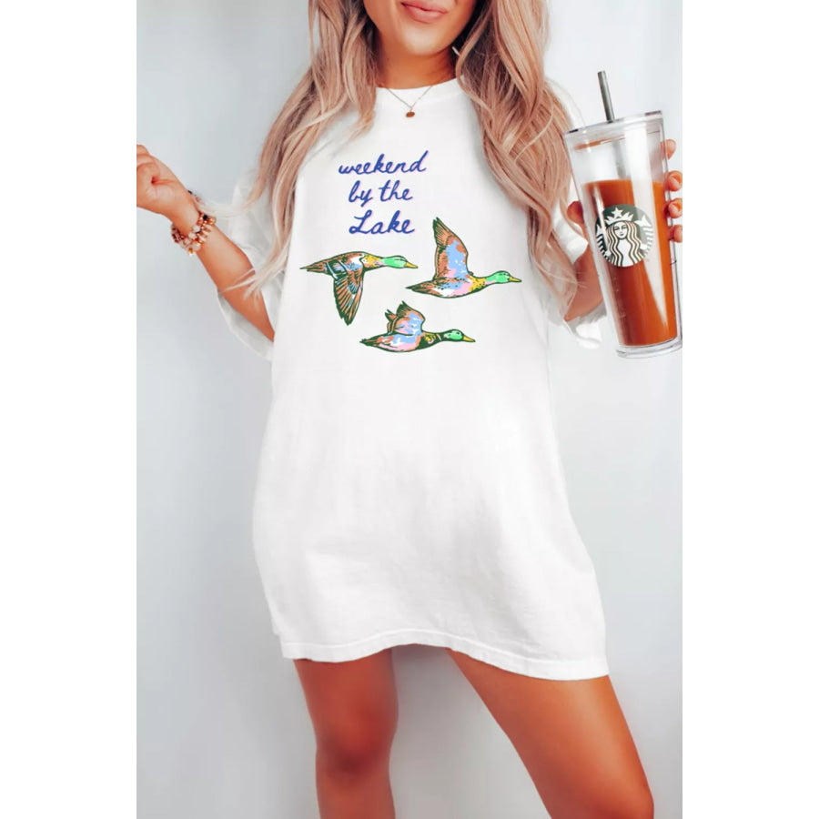 Weekend by the Lake Graphic Oversized T-Shirt Apparel and Accessories