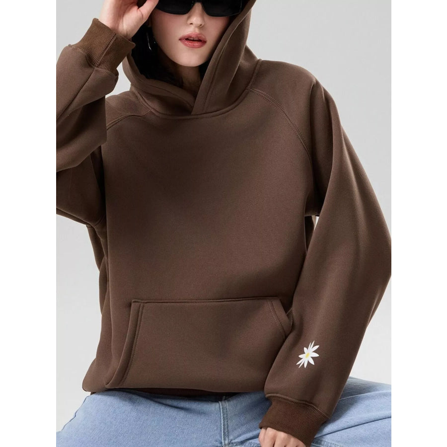 ’Welcome Home’ Graphic Raglan Sleeve Hoodie Dark Brown / S Apparel and Accessories