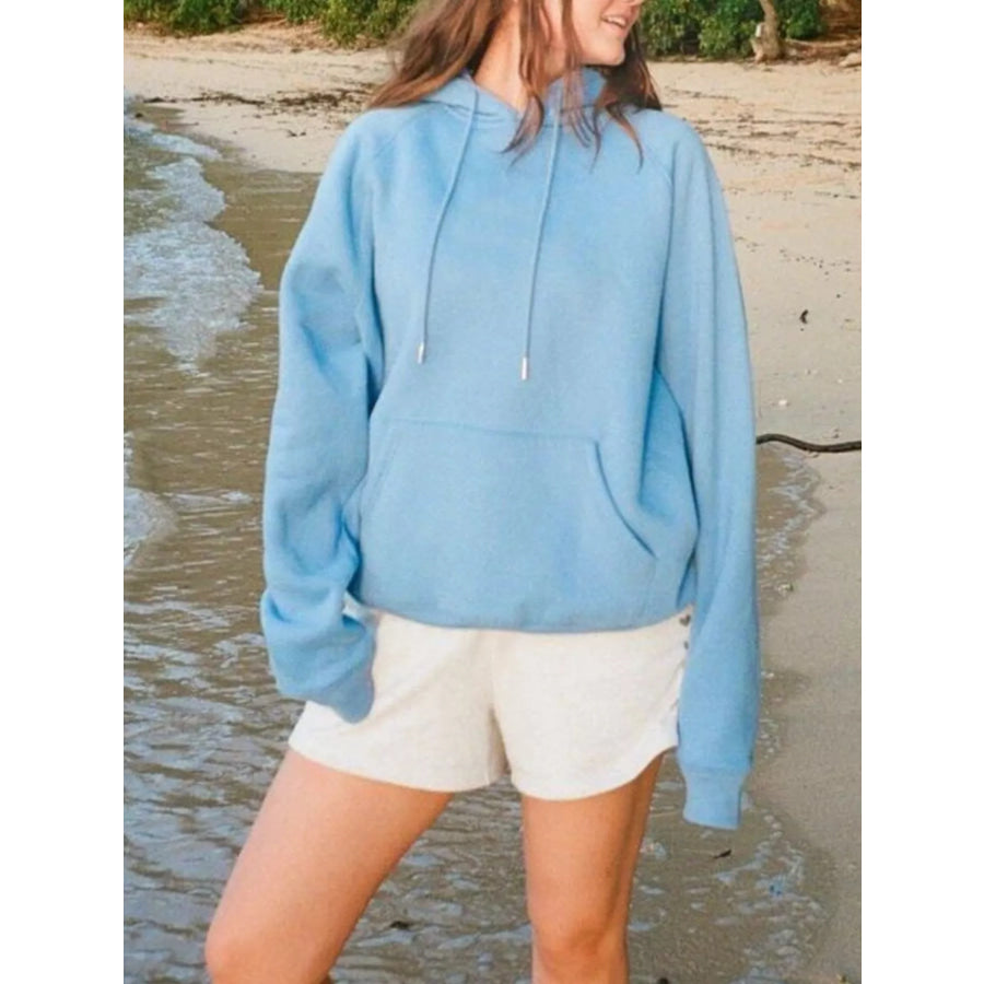 ’Welcome Home’ Graphic Raglan Sleeve Hoodie Light Blue / S Apparel and Accessories