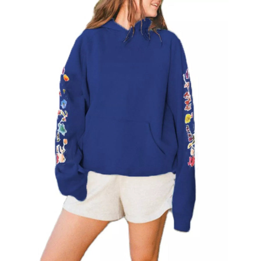 ’Welcome Home’ Graphic Raglan Sleeve Hoodie Royal Blue / S Apparel and Accessories