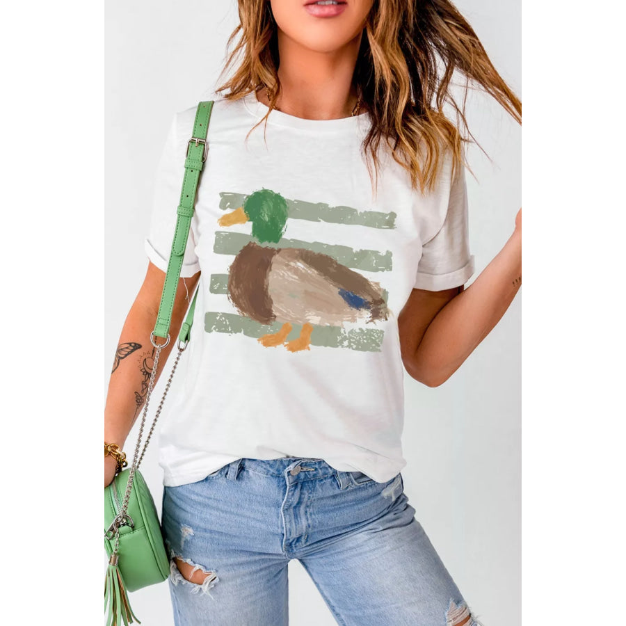 Western Duck Graffiti Graphic T-Shirt Apparel and Accessories