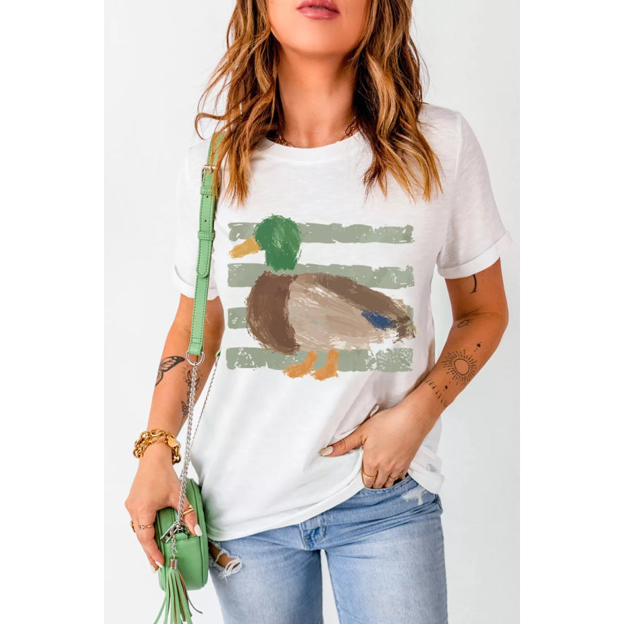 Western Duck Graffiti Graphic T-Shirt Apparel and Accessories
