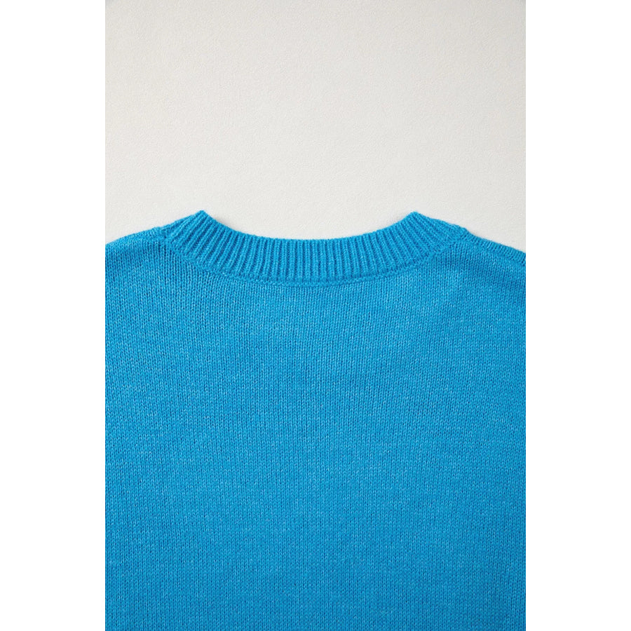 Western Embroidery Drop Shoulder Sweater Apparel and Accessories