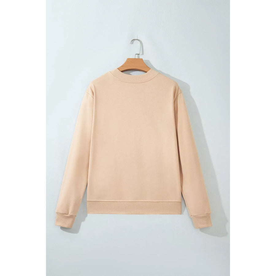Western Embroidery Round Neck Pullover Long Sleeve Sweatshirt Apparel and Accessories