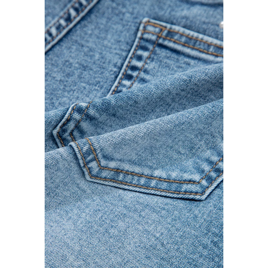 Western Embroidery Stud Denim Shorts Apparel and Accessories