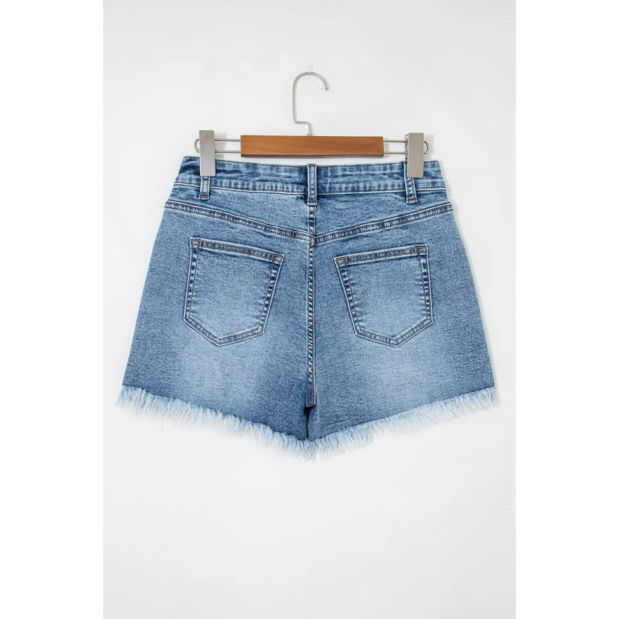 Western Embroidery Stud Denim Shorts Apparel and Accessories