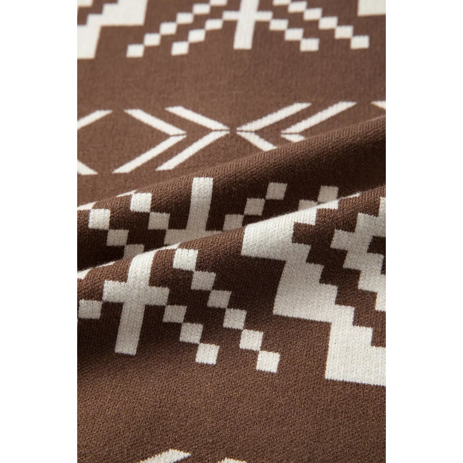 Western Geometric Pattern Sleeveless Knit Sweater Vest Apparel and Accessories