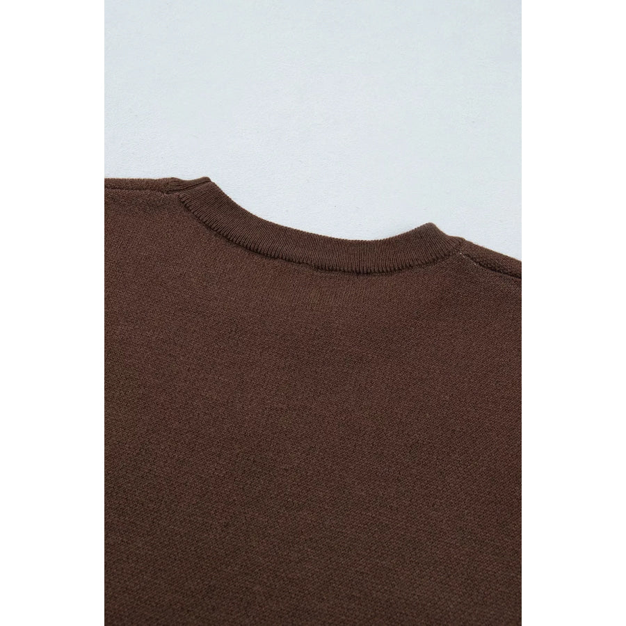 Western Graphic Short Sleeve Knit Casual Sweater Apparel and Accessories