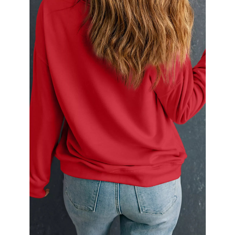 Western Patchwork Cow Drop Shoulder Sweatshirt Apparel and Accessories