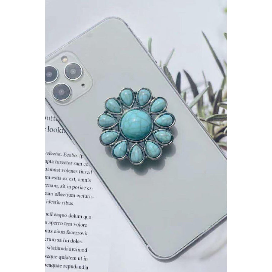 Western Turquoise Flower Phone Grip WS 600 Accessories