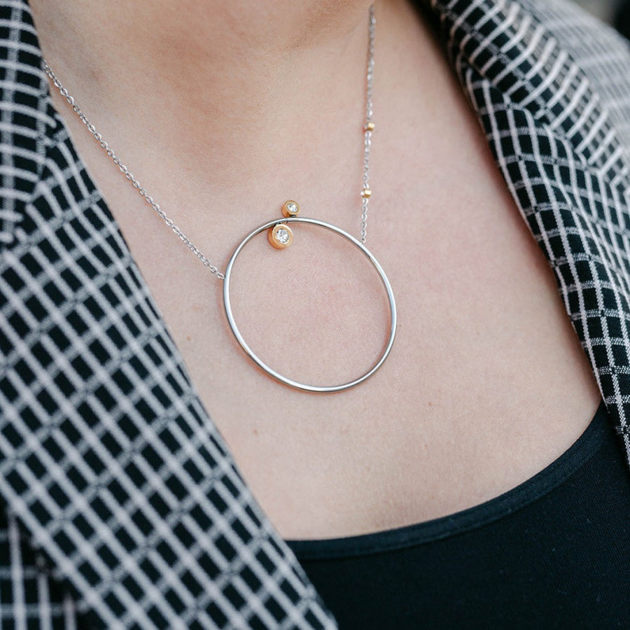 What Goes Around Circle Necklace - Silver