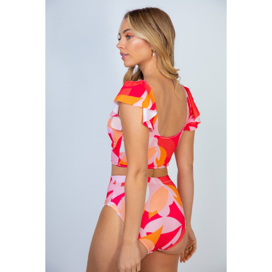 White Birch Full Size Floral Two Piece Swim Set Apparel and Accessories