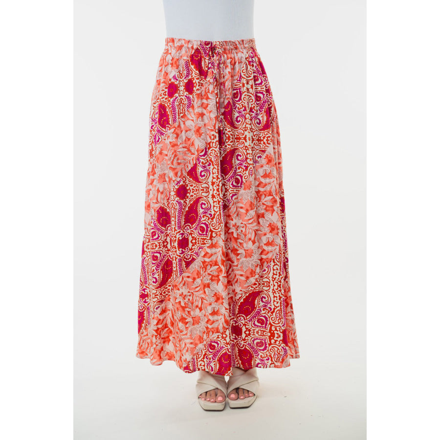 White Birch Full Size High Waisted Floral Woven Skirt Apparel and Accessories