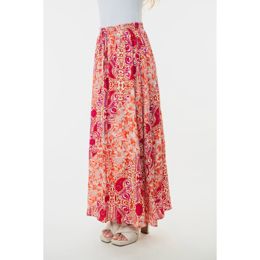 White Birch Full Size High Waisted Floral Woven Skirt Apparel and Accessories