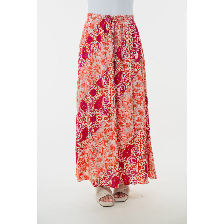 White Birch Full Size High Waisted Floral Woven Skirt Apparel and Accessories