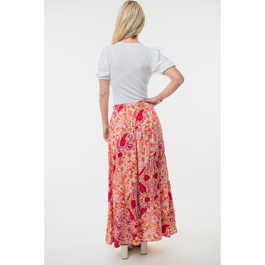 White Birch Full Size High Waisted Floral Woven Skirt Apparel and Accessories