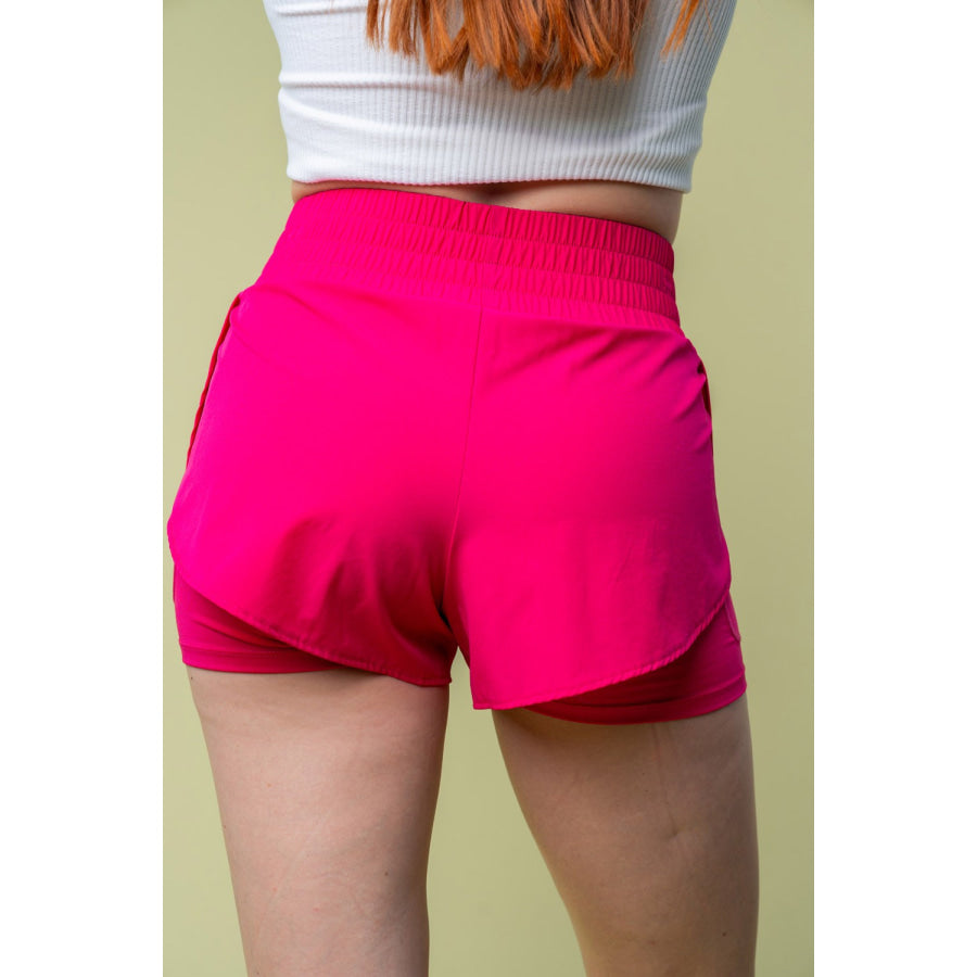 White Birch Full Size High Waisted Knit Shorts Fuchsia / S Apparel and Accessories