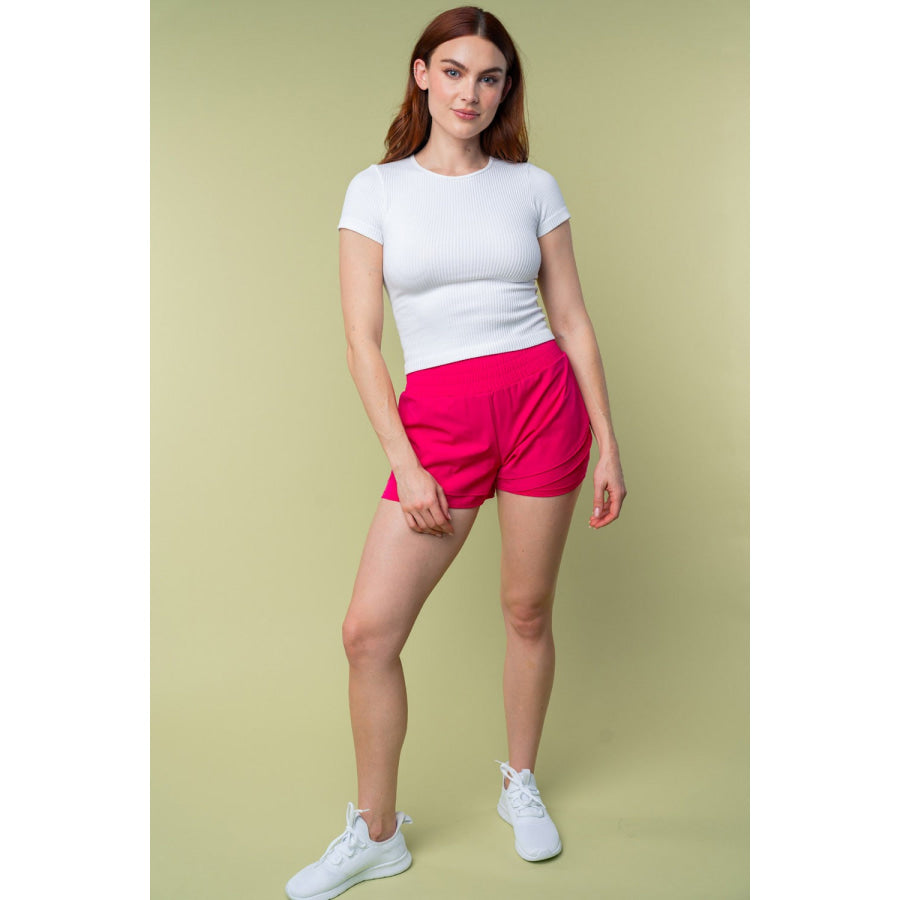 White Birch Full Size High Waisted Knit Shorts Apparel and Accessories