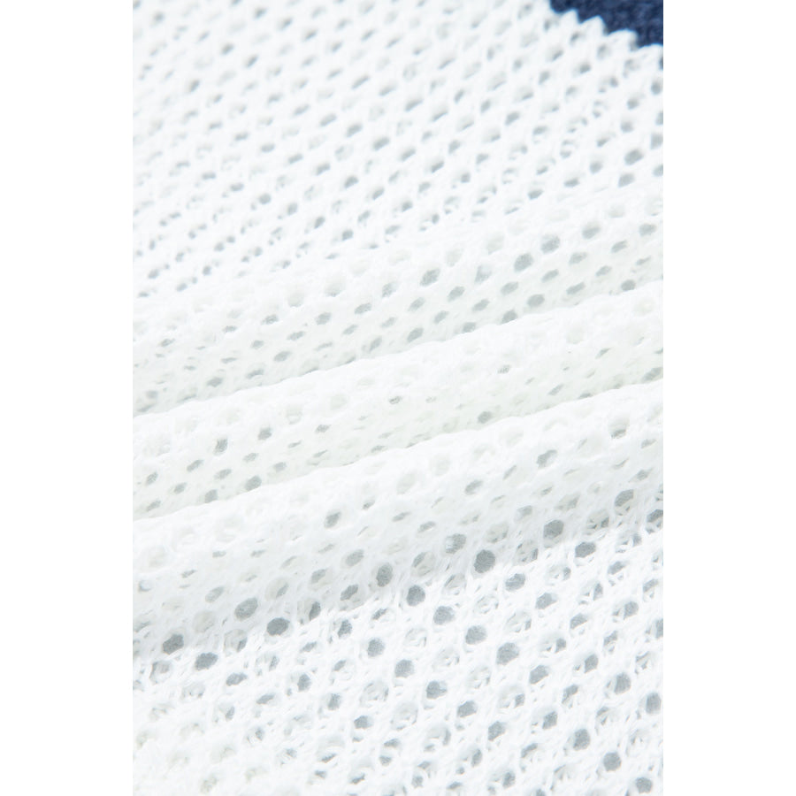 White Chenille BEACH Lettering Hollow Out Knit Casual Sweater Sweaters & Cardigans/Sweaters