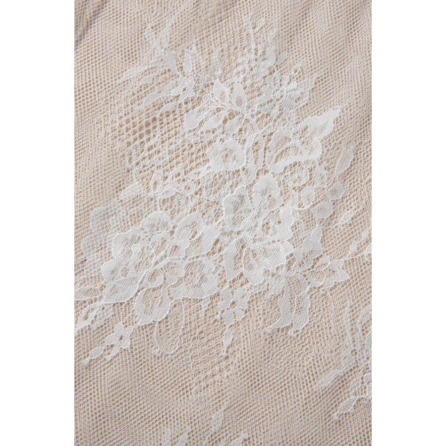 White Floral Patchwork Short Sleeve T Shirt Loose Maxi Dress Dresses/Maxi Dresses