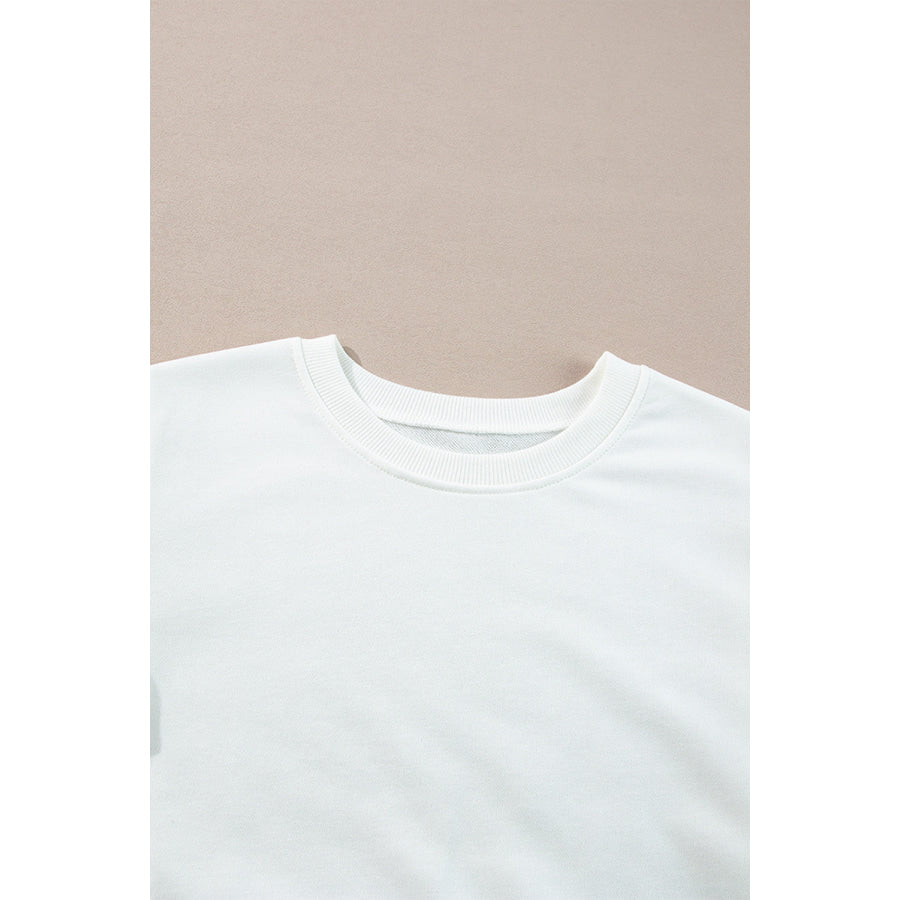 White French Terry Color Block Long Sleeve Top Sale (50% OFF)/Sale OFF)