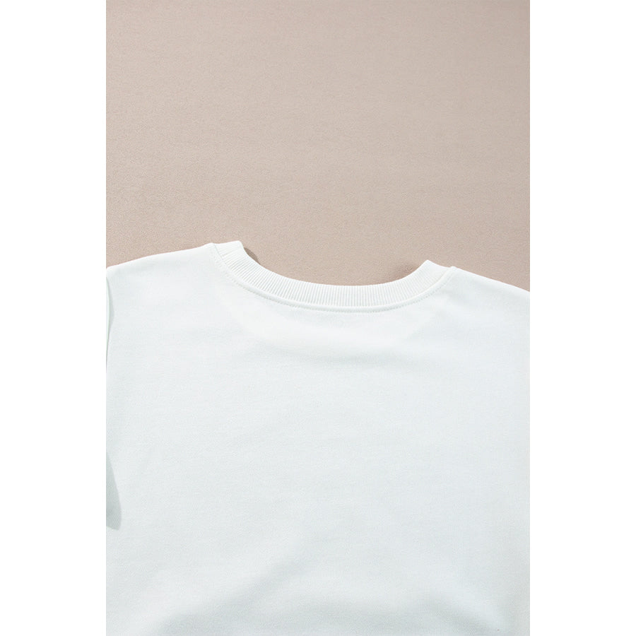 White French Terry Color Block Long Sleeve Top Sale (50% OFF)/Sale OFF)