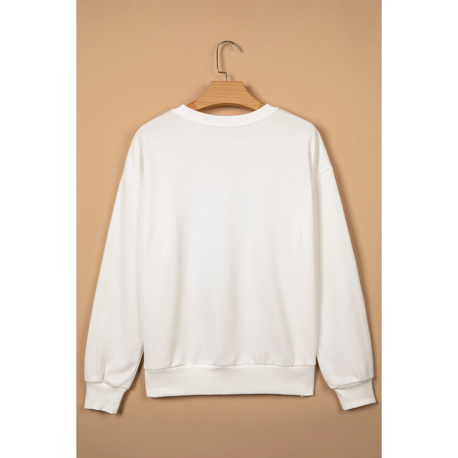 White HOLLY JOLLY Gingham Letter Graphic Plus Size Christmas Sweatshirt Size/Plus Sweatshirts & Hoodies