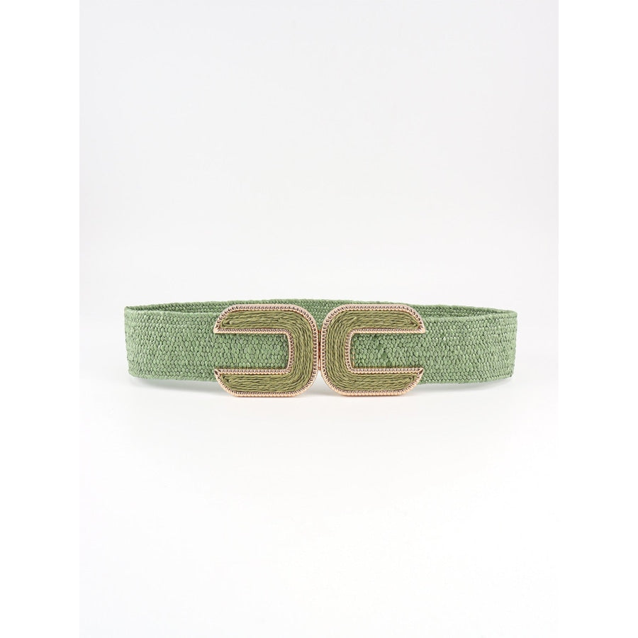 Wide Braid Belt Gum Leaf / One Size