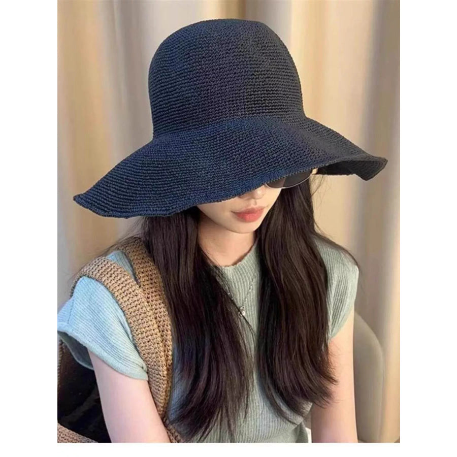 Wide Brim Sun Hat Black / One Size Apparel and Accessories
