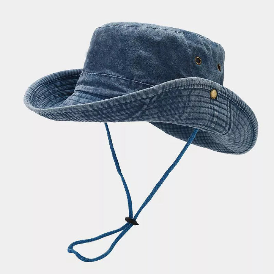 Wide-Brim Sun Hat Dark Blue / One Size Apparel and Accessories