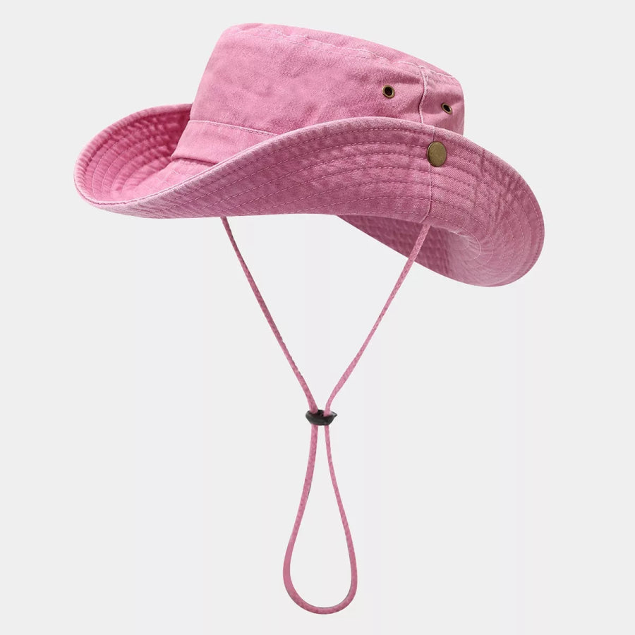 Wide-Brim Sun Protection Bucket Hat Blush Pink / One Size Apparel and Accessories
