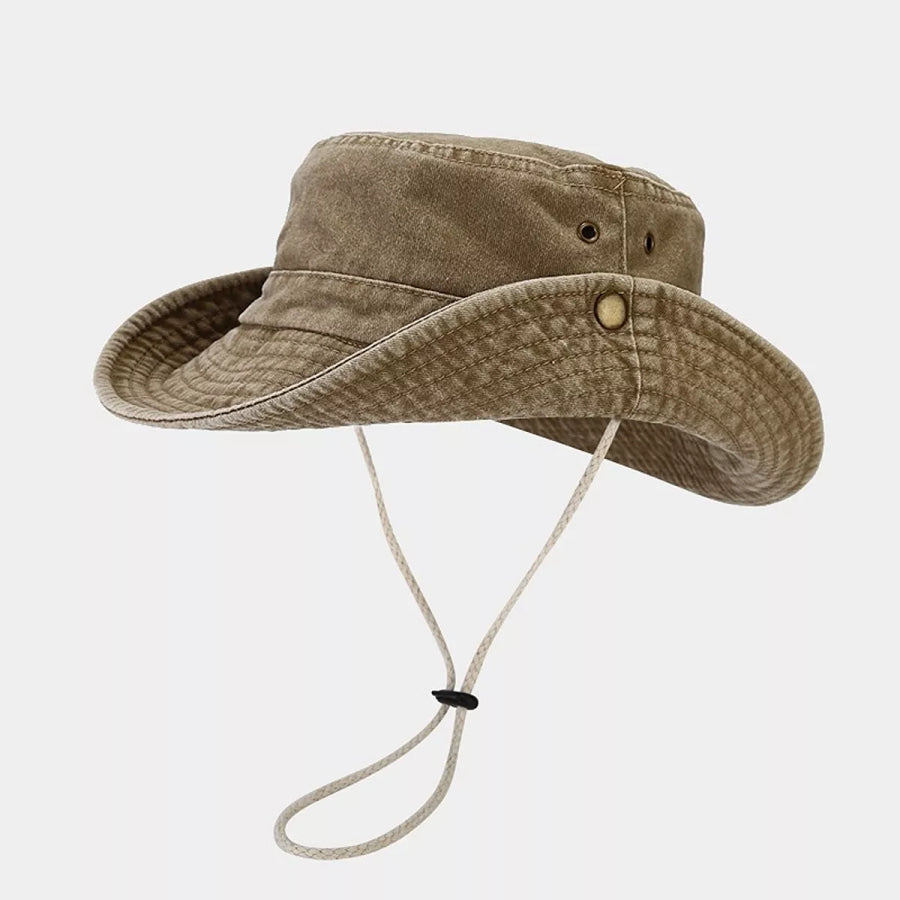 Wide-Brim Sun Protection Bucket Hat Camel / One Size Apparel and Accessories