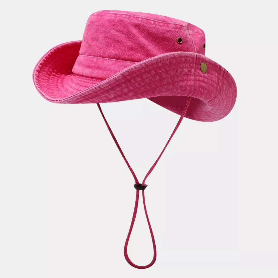 Wide-Brim Sun Protection Bucket Hat Hot Pink / One Size Apparel and Accessories